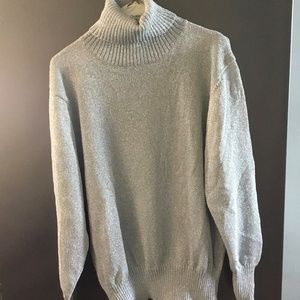 Silver Metallic Turtleneck Sweater - NWOT- XL
